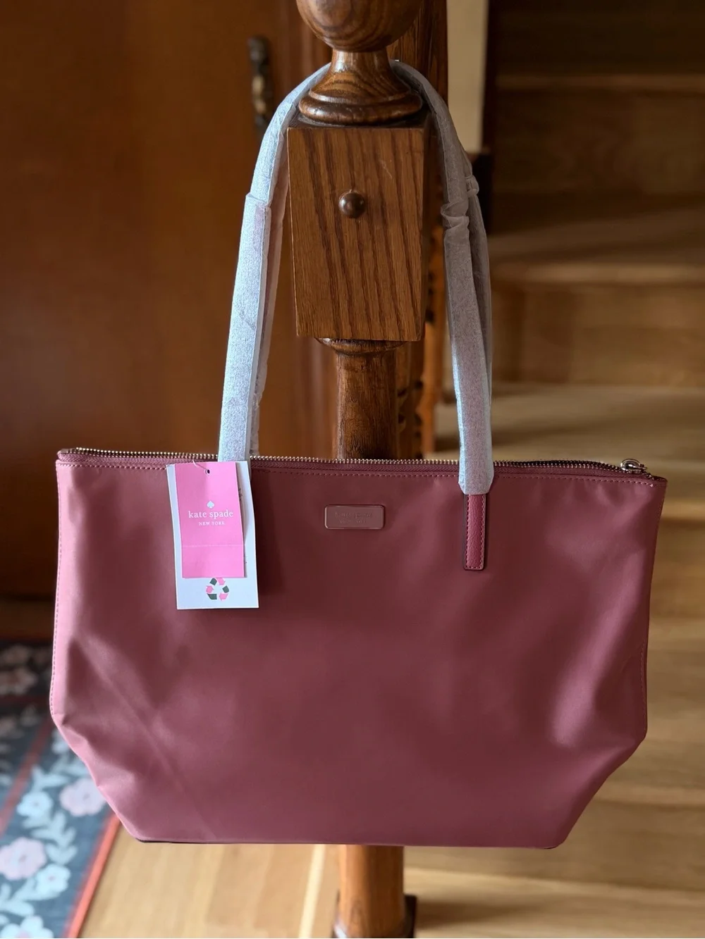 NWT Kate Spade Hayden Pomegranate Nylon Tote Bag Pink